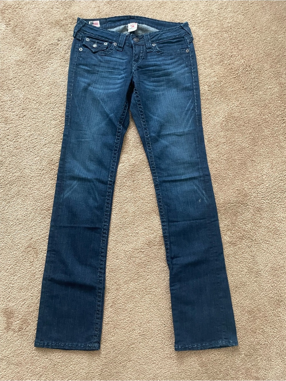 True Religion Dark Blue Straight-Leg Jeans
